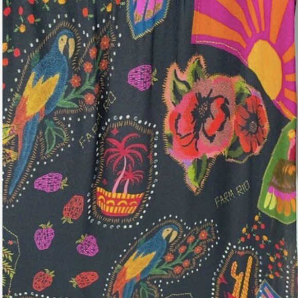 NWT Beautiful Fun Farm Rio Crazy Mix One Shoulder Midi Dress size L Ruffles - Picture 10 of 13